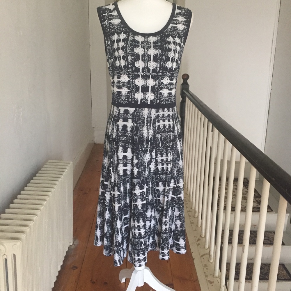 Carmen Marc Valvo Dress Blue White M